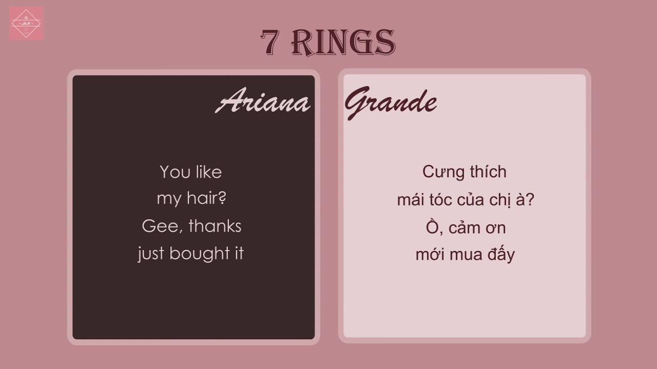 Lời bài hát 7 rings - Ariana Grande | Lâm Hoàng Giải Trí