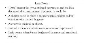 5 lyric poems